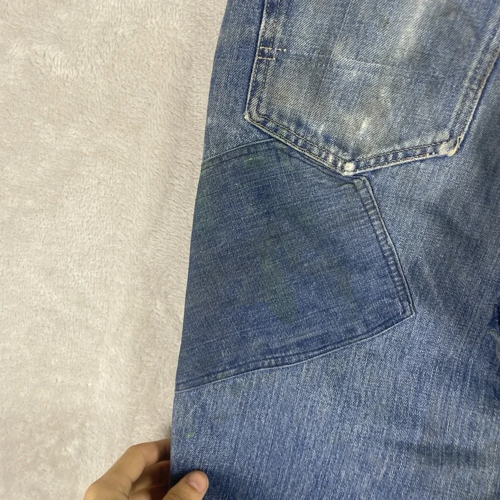 Vintage 50s Penneys Foremost Selvedge Denim Jeans Mens 32x28 Repaired 1950s Hole